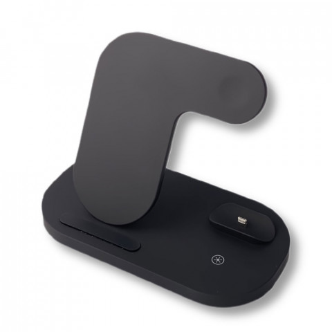 Бездротова зарядка стенд Smart 3 in 1 Fast 15W Z7 (black)